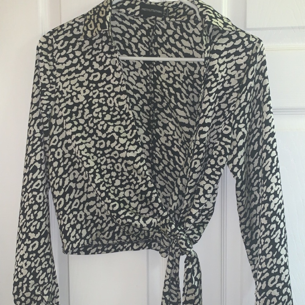 Pretty little things front tie long sleeve top